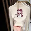 Blusa Térmica Versátil de Manga Longa com Fleece Escovado para Meninas com Gola Meio-Alta Franzida Chegada Nova Outono/Inverno 2026