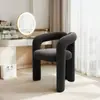Silla de maquillaje casera color crema, taburete de tocador, silla para salón de uñas, diseño simple y elegante, adecuada para dormitorios, silla de ocio para una persona, estilo popular