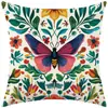 Funda de Almohada Colorida de Flor de Nuevo Estilo Transfronteriza, Ultra Suave, para Sofá de Sala de Estar, Asiento de Coche, Decoración de Fiesta, Cojín, Almohada, Cojín Lumbar