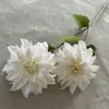 Nuevo producto transfronterizo: Dalia Artificial de Doble Flor y Tallo Largo para Decoración de Bodas, Decoración del Hogar, Flor de Seda, Decoración de Hotel, Arte Floral, Flor Artificial DIY