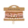Conjunto de Pulseiras Boêmias de Concha e Miçangas de Arroz Transfronteiriço, Pulseiras Feitas à Mão com Contas para Férias na Praia, Viagem e Festa, Atacado