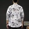 Camisa de manga comprida com estampa de letras masculina outono solto bufante bonito jovem camisa de lapela masculina fina jaqueta
