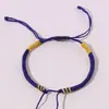 Pulsera Tejida Nudo Vajra Estilo Tíbet, Producto Semi-Terminado, Adecuado para Enhebrar Cuentas Doradas, Cuerda Multicolor, Pulsera de Cuerda Roja, Cordón de Cuero
