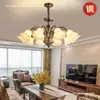 Versátil candelabro de cobre estilo americano para sala de estar, comedor, dormitorio principal, estudio, gran candelabro vintage estilo europeo