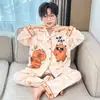 Pijama Infantil, coleção primavera e outono para meninos, pijama de manga longa em algodão penteado, roupa de casa, design de desenho animado para meninos e adolescentes, novo estilo 2026