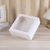Caja de Regalo Transparente para Abrir Ventana Transfronteriza Mano a Mano Empaque para Panadería y Repostería Caja para Regalo Navideño Caja de Cartón Blanco en stock