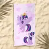 Toalla de Playa Pony de Comercio Exterior Transfronterizo Toalla de Baño de Dibujos Animados Infantiles Microfibra Impresión Digital Toalla Absorbente