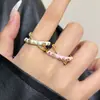 Anillo de Nuevo Estilo Apilable con Cruz de Esmalte Microincrustado para Mujer, Diseño Abierto Ajustable, Anillo Versátil de Gama Alta para Dedo Índice