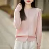 Elegante cárdigan de alta calidad, imitación 100% lana, con cuello redondo y botones para mujer, nuevo estilo otoño e invierno 2026, suéter versátil y favorecedor