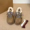Batatinha ~ Inverno 2025 Cinza Nicho Chunky Fofo Tênis de Treino Alemão para Mulheres com Forro de Pelúcia Sapatos Quentes de Algodão Sapatos Peludos