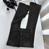 Calça Jeans Flare Petite Slim Fit para Mulheres Verão 2025 Cintura Alta Controle da Barriga Calças da Moda Boca de Sino