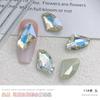 Manicure de Celebridade da Internet Brilhante Ponto Branco Fundo Pontiagudo Diamante Grande Super Brilho Formato Especial Coração Torto Coração Machado Quadrado Largo Unha Decoração de Cristal