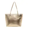 Bolso de Mujer Brillante Sencillo 2026 Verano Elegante Bolso Tote para el Trabajo Gran Capacidad Moda Color Sólido Bolso de Hombro o de Mano