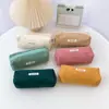 Bolsa de Lápices de Pana Color Sólido Retro Simple de Gran Capacidad Caja de Almacenamiento para Material Escolar Estudiante Bolsa de Almacenamiento Portátil para Llevar