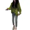 23015 Da Ai Mei Yuan 2025 Primavera Nuevo Top Coreano Holgado de Color Sólido con Diseño Fruncido para un Aspecto Adelgazante y Juvenil para Mujeres
