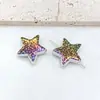 23mm Estampado de Leopardo Estrella de Cinco Puntas Retro Maillard Perforadas Cuentas Pulsera DIY Collar Joyería Acrílica Accesorios