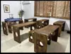 Artesanía Clásica de Ensamblaje de Caja y Espiga Mesas y Taburetes para Guqin, Mesas y Taburetes Integrados para Guqin, Mesas para Estudios Chinos, Mesas para Caligrafía, Mesas de Té