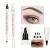 Tres o cuatro lápiz de cejas lápiz líquido para cejas muy sutil artefacto para cejas impermeable duradero lápiz de cejas de cuatro puntas maquillaje de belleza