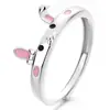 Anillo de Conejo Lindo de Plata de Ley 925 para Mujer 2023 Nuevo Modelo Año del Conejo Anillo Abierto Joyería Simple de Alta Gama