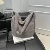 Bolso Bandolera Nueva Moda Textura Simple Casual Gran Capacidad Bolso de Hombro Único para la Axila Bolso Tote de Invierno para Mujer