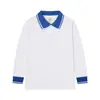 Camisa polo de manga larga para niño, uniforme escolar de algodón para niños, uniforme de preescolar con cuello para niñas, camisa base blanca, envío directo de una pieza