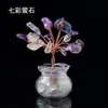 Árbol de Cristal Natural, Árbol de la Fortuna de Grava de Cristal, Mini Árbol de la Vida Tejido a Mano, Decoración para el Hogar para Atraer Riqueza, Venta al por Mayor