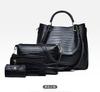 Bolso de Moda Transfronterizo 2024 Nuevo Europeo y Americano Bolso de Cocodrilo de Cuatro Piezas Bolso de Hombro Bandolera de Gran Capacidad