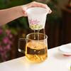 Taza de Té de Margarita Libélula Pintada a Mano de Fábrica Taza de Vidrio Taza Personal para Beber Taza de Separación de Té y Agua para Oficina