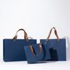 Sacola de Presente Xizang Blue Sense Papel Especial Estilo Ins Bolsa de Mão PU Luxo Leve Sacola de Presente Presente de Aniversário Personalização