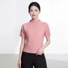 Blusas de Manga Corta Miyake para Mujer en Verano, Adecuadas para Todos los Tipos de Cuerpo, Versátiles para el Trabajo y el Ocio, Camisetas de Color Sólido, Elegantes y de Corte Holgado, Ropa Fina para Mujer