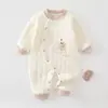 Ropa para Bebé Algodón Puro Otoño Invierno Capa Base Ropa Interior Pelele para Recién Nacido Calidez de Tres Capas Bodis Unisex para Bebé