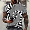 Camiseta de cuello redondo con estampado digital 3D en espiral para hombre, de AliExpress, de verano, estilo urbano, moderna.