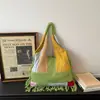Bolso de Punto para Mujer 2026 Nuevo Bolso de Hombro Trendy Peculiar para Primavera/Verano Bolso Tote de Gran Capacidad Bolso de Mano con Bloqueo de Color