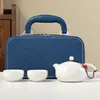 Juego de Té de Viaje Kung Fu Dingyao Cerámica Juego Completo Portátil para Exteriores Juego de Té al por Mayor Regalo Una Tetera Dos Tazas Cuatro Tazas
