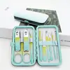 Set de 18 piezas de cortaúñas de acero inoxidable de color degradado transfronterizo caja cuchillo para pedicura cortaúñas al por mayor traje de cortaúñas para cejas