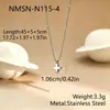 Colar de Letra Mini 3D Cor Aço Inoxidável Transfronteiriço para Mulheres, Pingente de Letra Única com Contas Redondas Empilhável Corrente Atacado