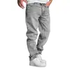 Jeans Rectos de Verano para Hombre 2026, Venta Caliente Transfronteriza, Pantalones Casuales Grises de Bloques de Color Estilizados, Modernos y en Stock