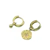 Conjunto de brincos assimétricos com fechos de pressão, novo estilo coreano da moda 2020, argolas simples com contas redondas e detalhes de estrelas para mulheres