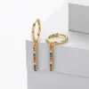 Brincos Europeus e Americanos Transfronteiriços em Prata de Lei S925 Moda Brincos de Barra com Zircônia Joias de Design de Nicho Minimalista Ins para Mulheres