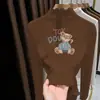 Blusa Térmica Versátil de Manga Longa com Fleece Escovado para Meninas com Gola Meio-Alta Franzida Chegada Nova Outono/Inverno 2026