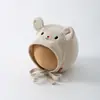 Gorro de Protección para Oídos de Bebé de Una Sola Pieza Otoño Invierno Dibujo Animado Súper Lindo Osito Gorro Cálido con Cordones Gorro de Protección para Fontanela Niños Niñas Bebés Moderno