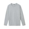 Base de Moda Nacional Camiseta Masculina Roupa Íntima Outono e Primavera Cor Sólida Solta Gola Redonda Preta Manga Longa Camiseta Roupa Externa