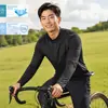 Camiseta deportiva de manga larga de secado rápido para hombre, para ciclismo y running, adecuada para primavera y otoño, con cuello alto, ideal para fitness, senderismo y actividades al aire libre, y con propiedades antibacterianas