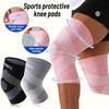 Joelheiras de Tricô de Nylon, Antiderrapantes Esportivas, Antientorse, Joelheiras Pressurizadas, Proteção Muscular para Corrida Badminton, Joelheiras à Prova de Frio