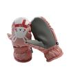 Novas luvas de veludo estilo coreano para crianças, quentes, confortáveis, de inverno, com cordão, dedos espessados, coelho de desenho animado, luvas de esqui