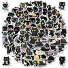 106 novos adesivos decorativos de gato preto fofos e adoráveis para garrafas de água e motocicletas, adesivos criativos à prova d'água, disponíveis em estoque para atacado