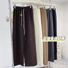 Pantalones de Pierna Ancha Ultrafinos para Mujer, Pantalones Casuales de Pana para Primavera y Otoño, Delgados y con Cara Sonriente, Doble Cinturón, Pantalones de Pierna Recta al por Mayor