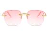 Gafas de Sol Degradadas sin Marco con Borde Cortado, Gafas de Sol de Moda de Alta Definición, Protección Solar, Protección Ultravioleta, Gafas de Sol para Conducir