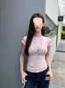 Estilo Menina Quente de Verão Simples Básico Gola Redonda Slim Fit Manga Curta Camisa Leve Top de Algodão