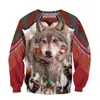 Suéter Redondo con Estampado Digital Indio 3D Transfronterizo Personalizado Cómodo Casual Holgado de Manga Larga Pulóver